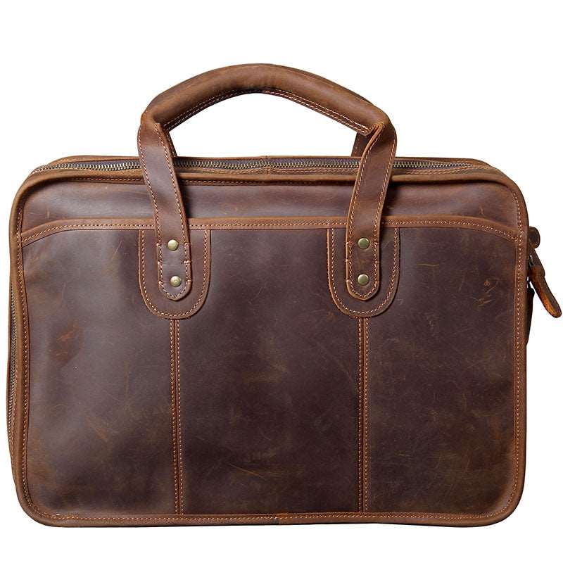 Men's Luxury Leather Medium Laptop Bag - By Qivii
