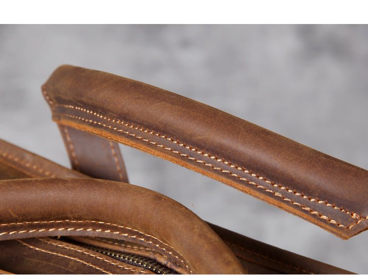 Men's Luxury Leather Medium Laptop Bag - By Qivii