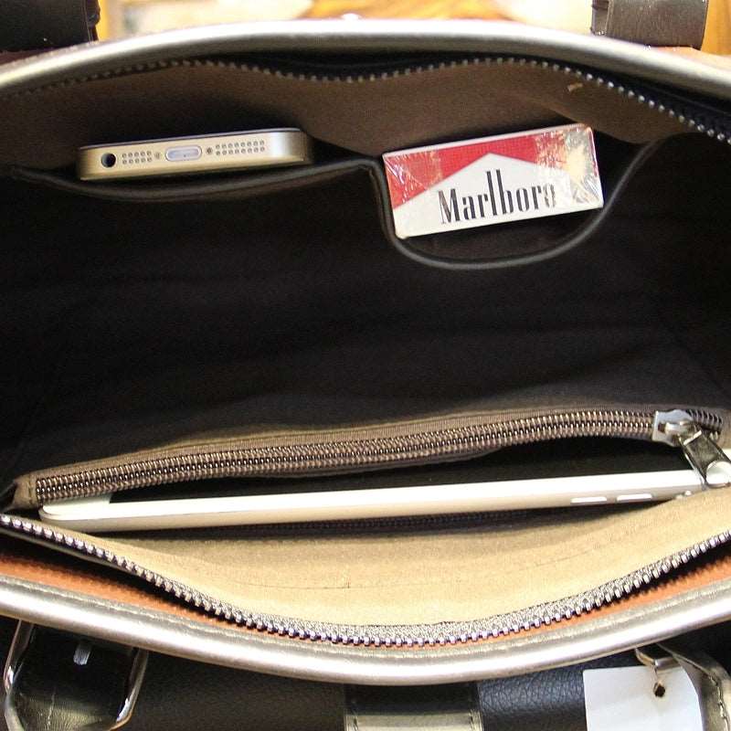 Men's Luxury Leather Shoulder Carry Briefcase - By Qivii