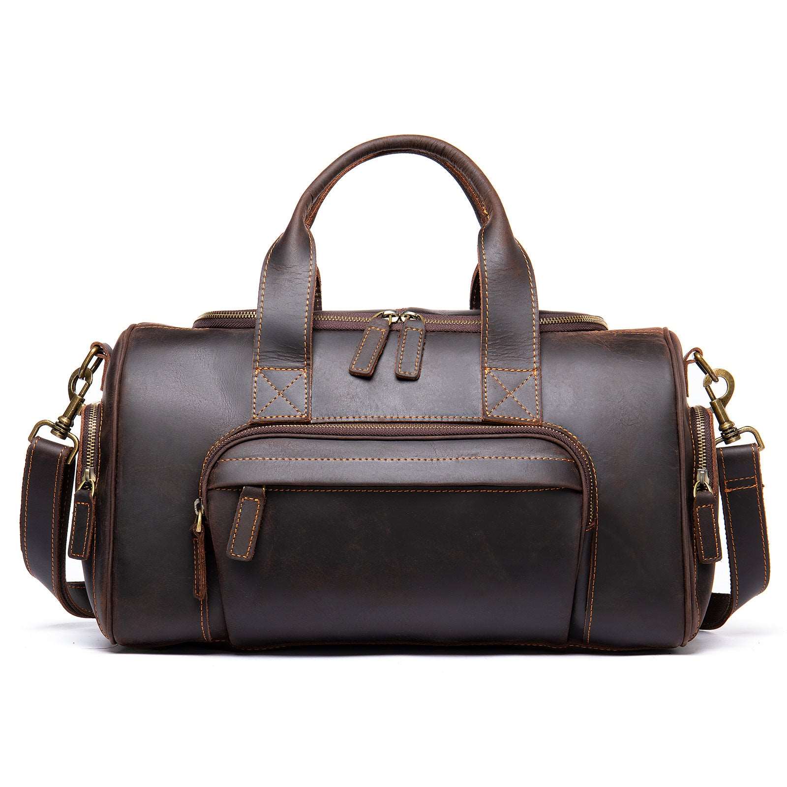 Men's Luxury Retro Leather Large Capacity Luggage Bag - By Qivii