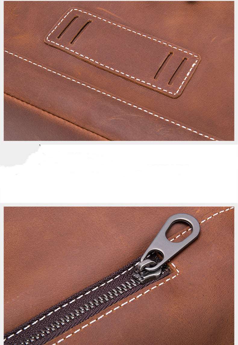 Men's Luxury Retro Leather Outdoor Travel Backpack - By Qivii