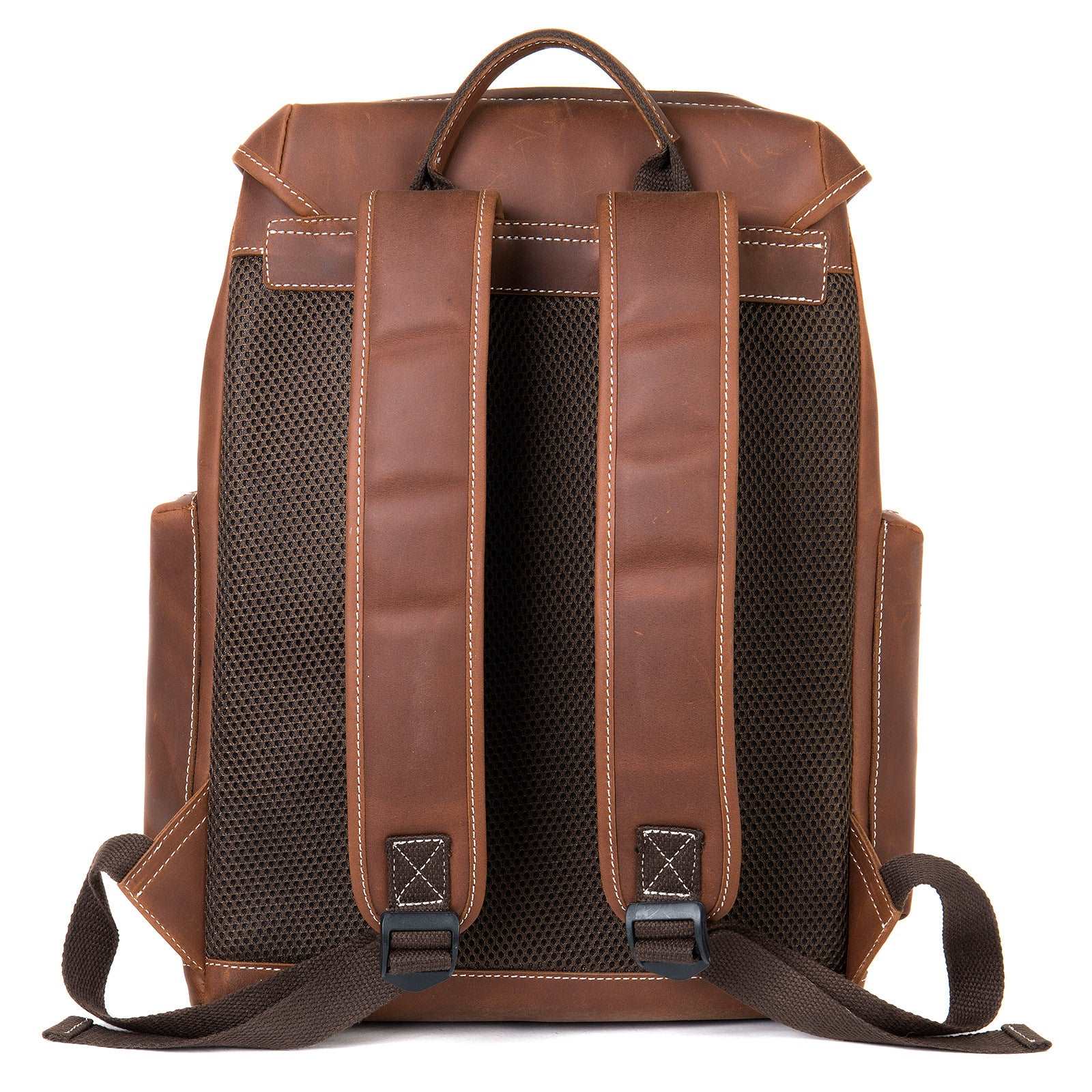 Men's Luxury Retro Leather Outdoor Travel Backpack - By Qivii