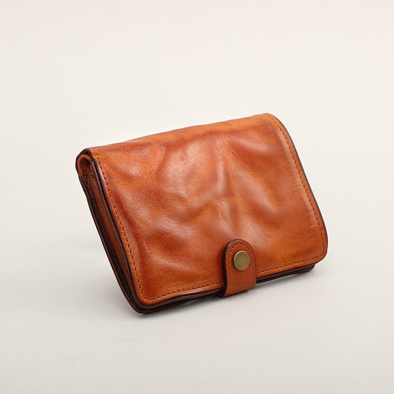 Men's Luxury Vegetable Tanned Short Leather Wallet - By Qivii
