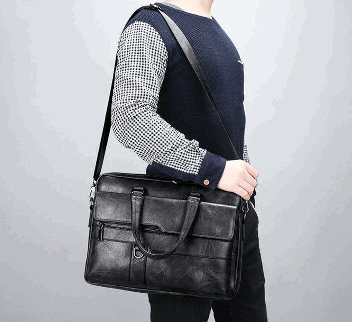 Men's Premium Business Synthetic Leather Bag - By Qivii