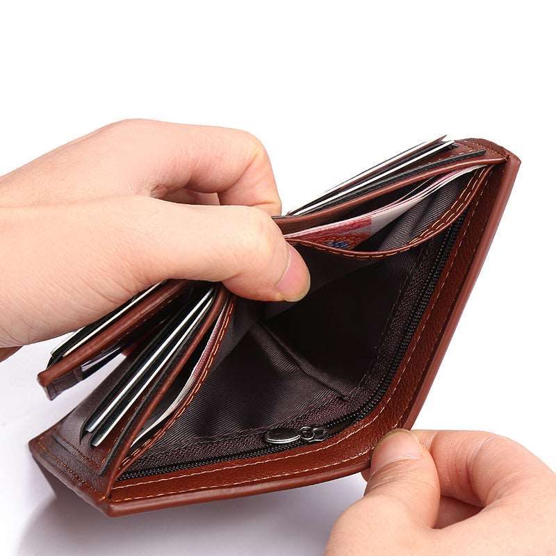 Men's Short Synthetic Leather Wallet - By Qivii