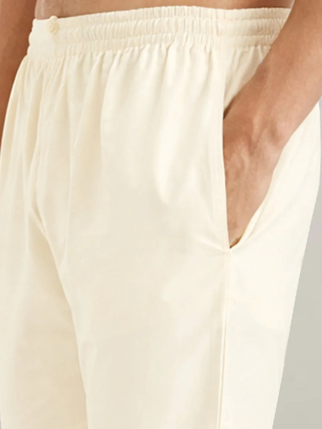 Men's Yellow Shifli Sequin Embroidered Kurta with Cream Pyjama Set