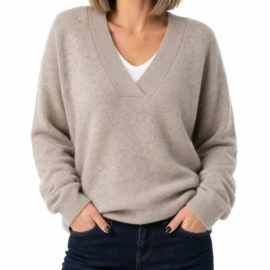Mirabel | Womens Embroidered Stylish V Neck Sweater