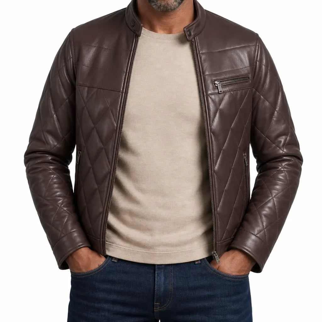 Morrow | Mens Quilted Leather Jacket