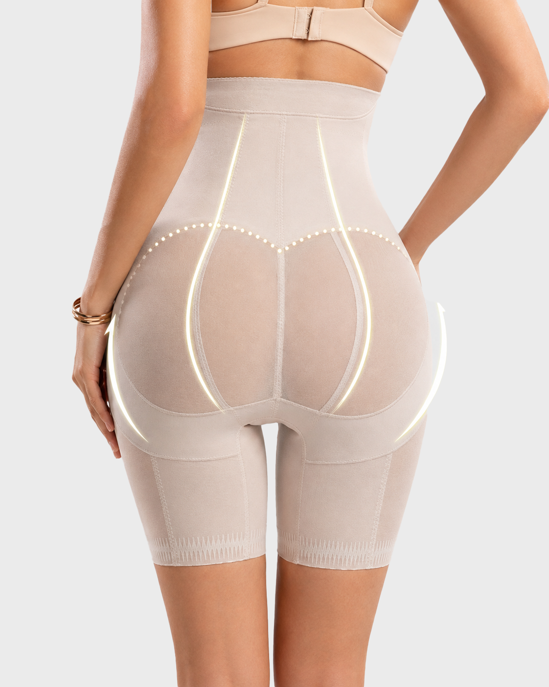 High Waist Double-layered Tummy Control Shapewear Shorts