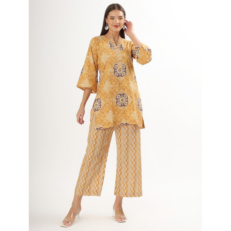 Amber Bloom Printed Kurta Set - qivii