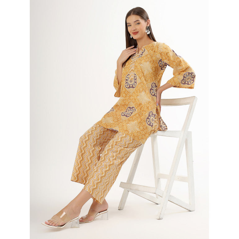 Amber Bloom Printed Kurta Set - qivii