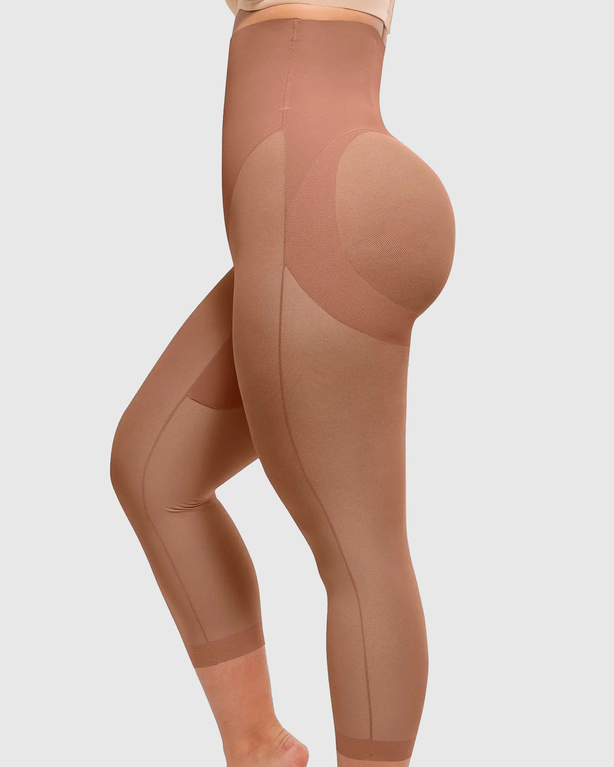Seamless Tummy Control Butt-Lifting Shaping Mesh Capri Leggings