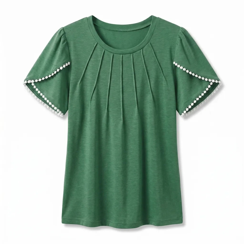 Nyah Pleated Lace Top