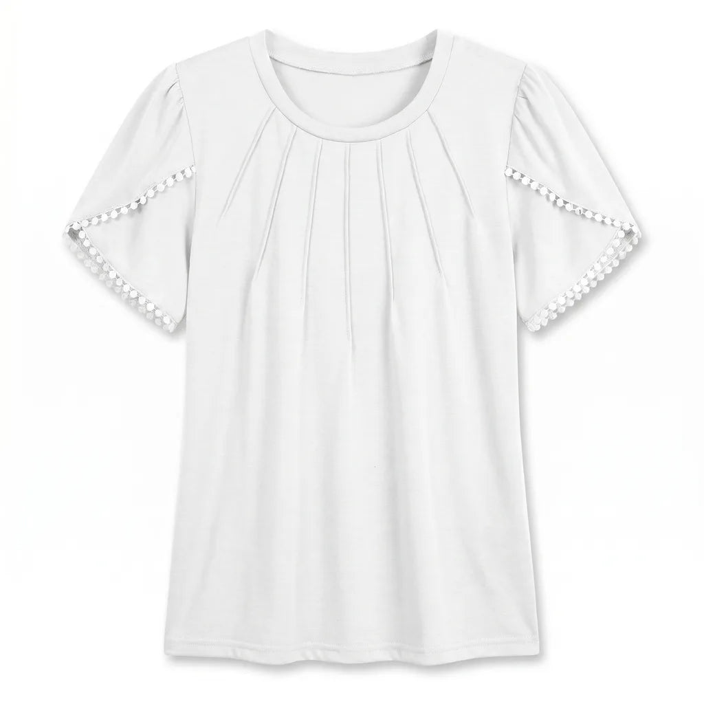 Nyah Pleated Lace Top