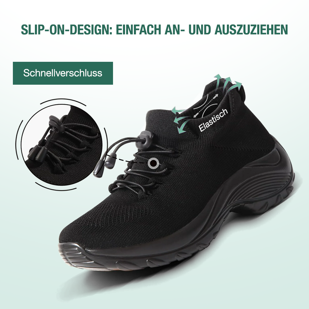 Ambulo Orthopädische Schuhe Strickstoff - Alles Schwarz - By Qivii