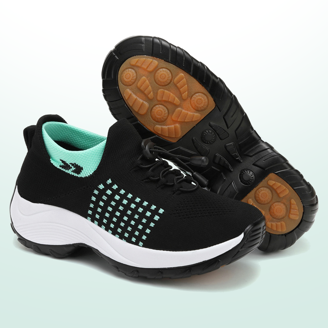 Ambulo Orthopädische Schuhe Strickstoff - Grün Schwarz - By Qivii
