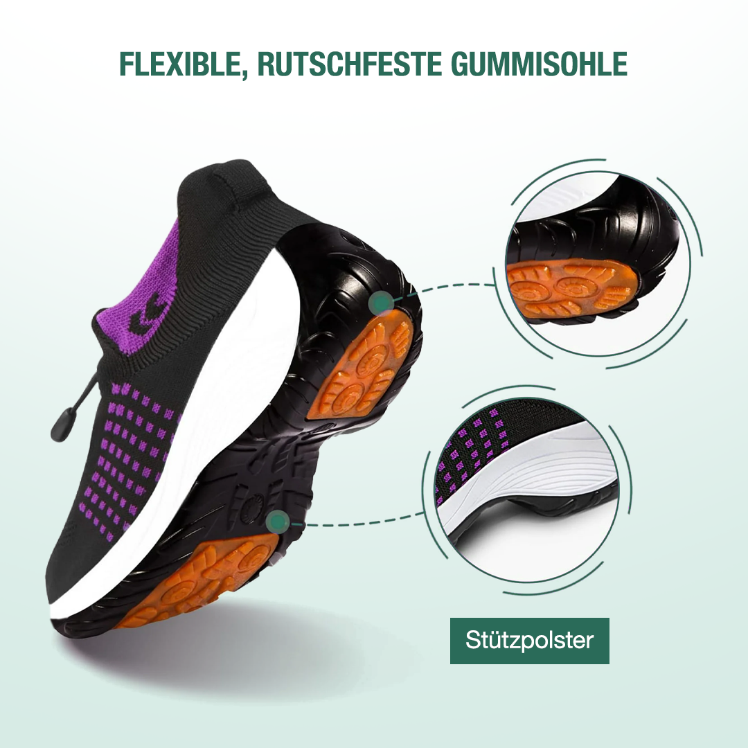 Ambulo Orthopädische Schuhe Strickstoff - Lila Schwarz - By Qivii
