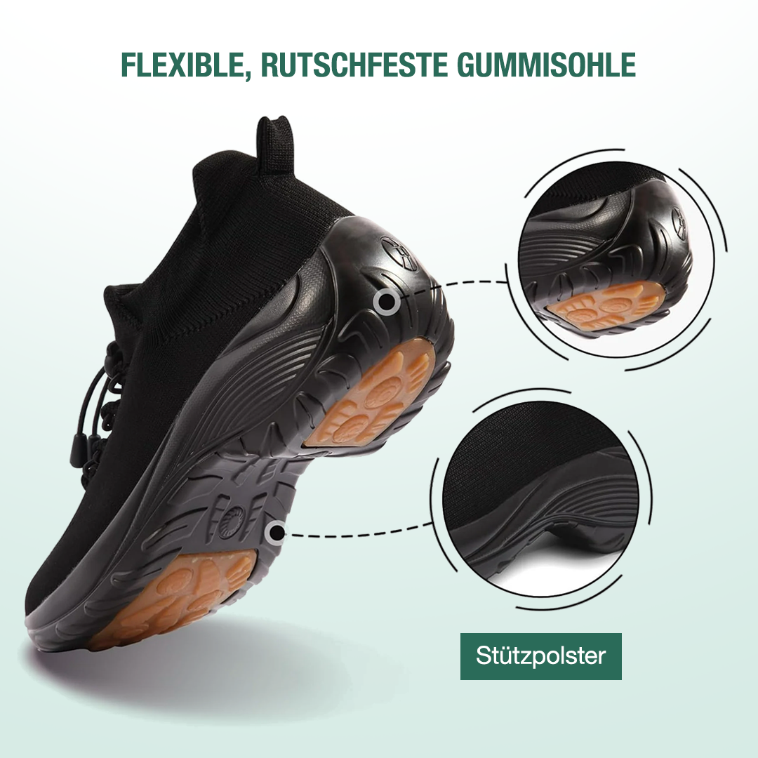 Ambulo Orthopädische Schuhe Strickstoff - Alles Schwarz - By Qivii