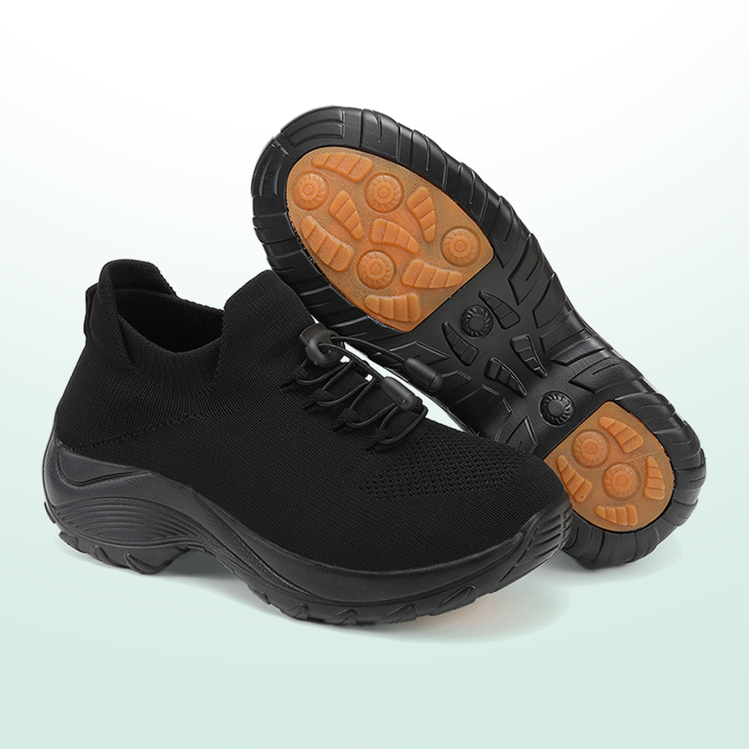 Ambulo Orthopädische Schuhe Strickstoff - Alles Schwarz - By Qivii