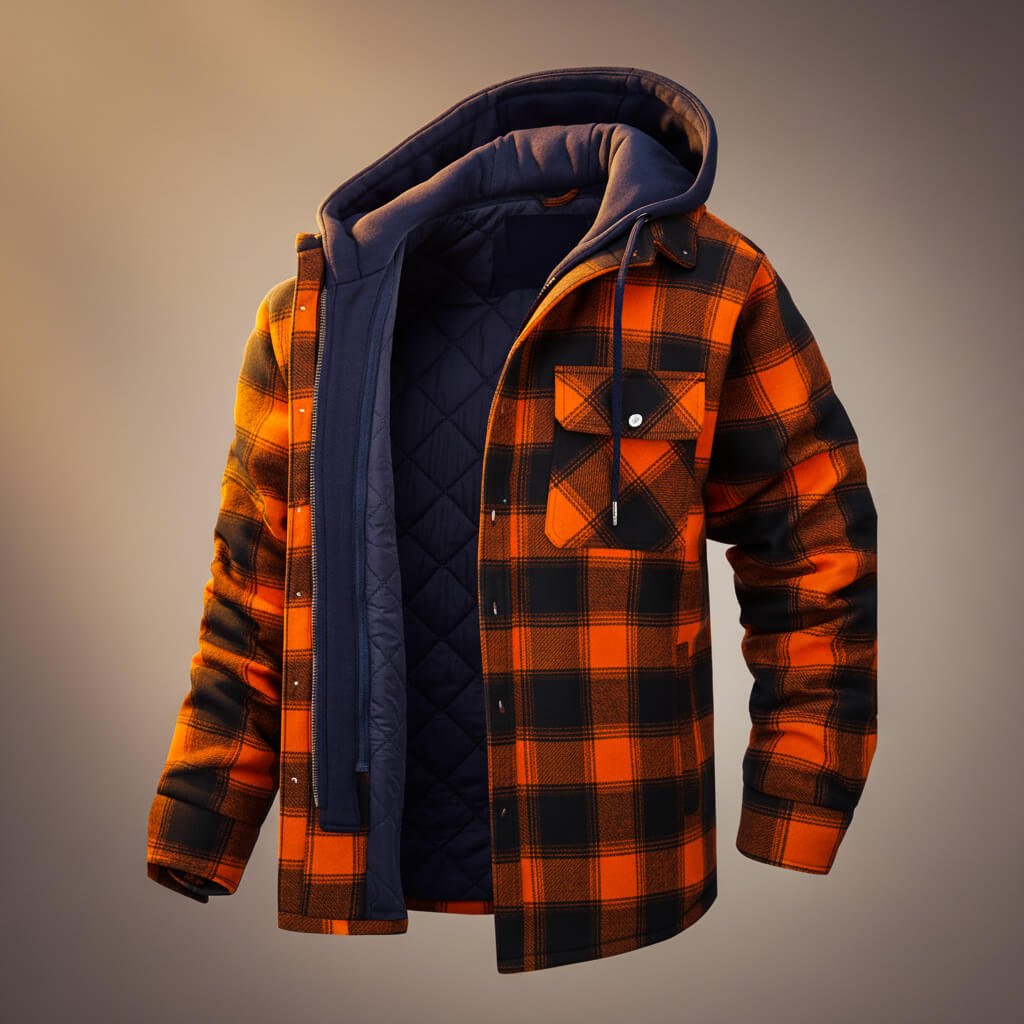 Sawyer Hooded Plaid Jacket - By Qivii