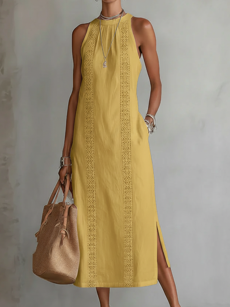 Jimena | Relaxed Lace White Maxi Dress by Qivii