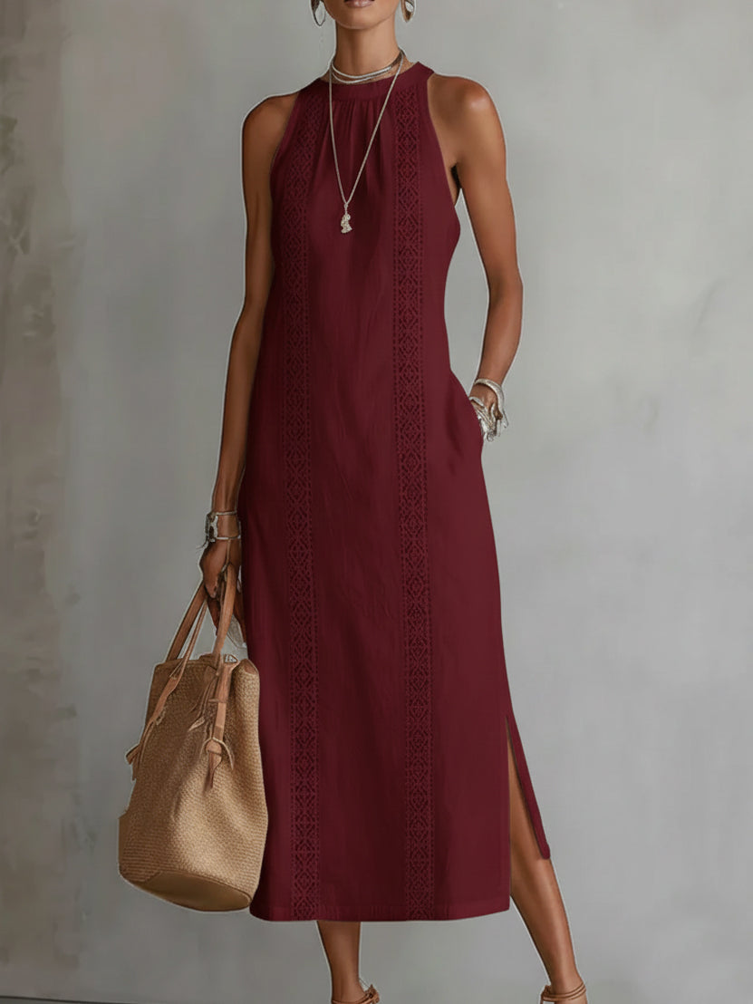 Jimena | Relaxed Lace White Maxi Dress by Qivii