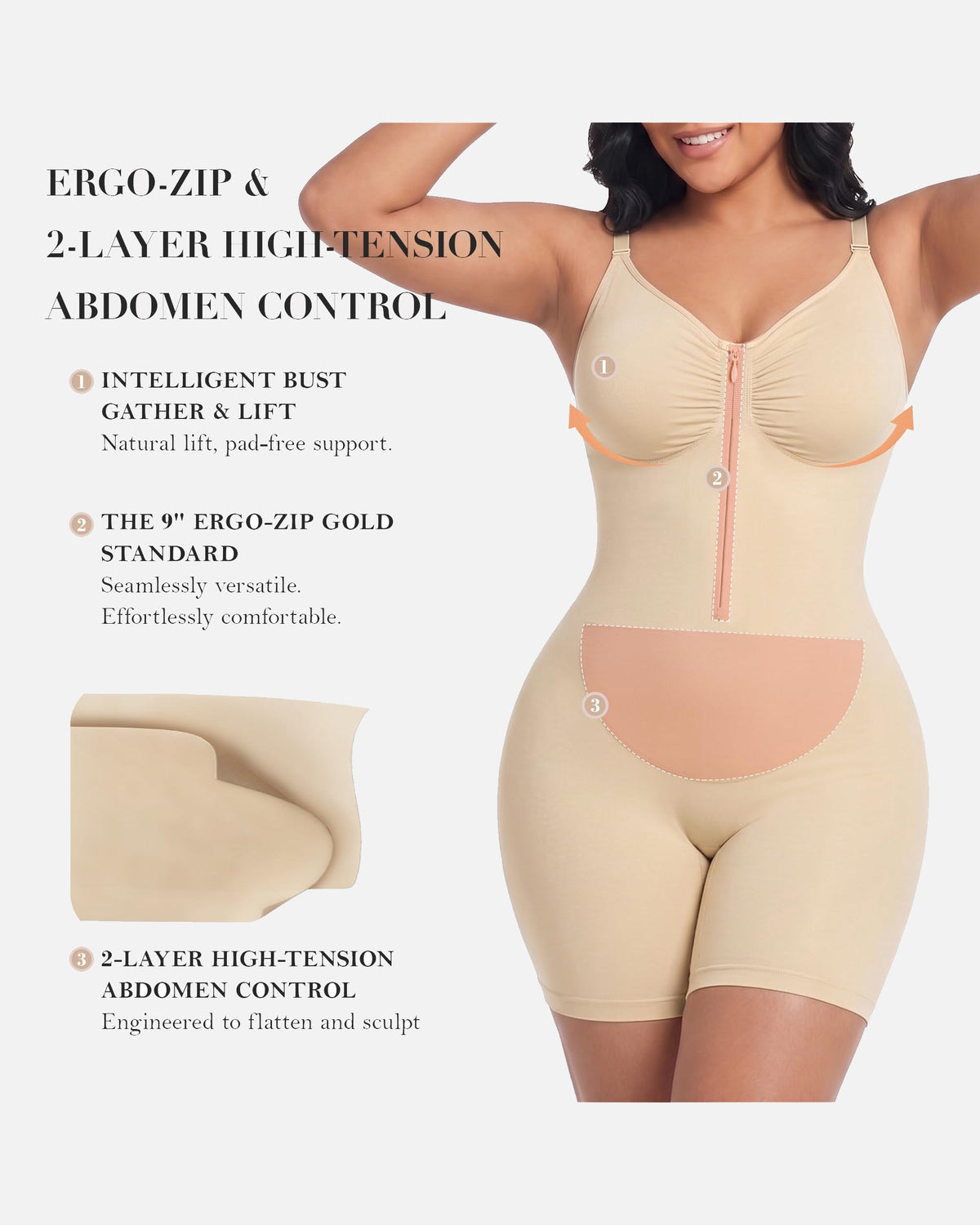 Seamless Sculpt Mid-Thigh Zipper Bodysuit