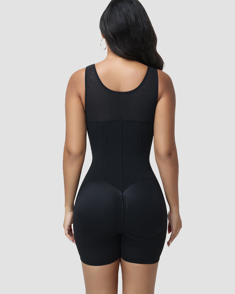 Shapshe® Lace Deep V Zipper Closure Tummy Control Body Shaper