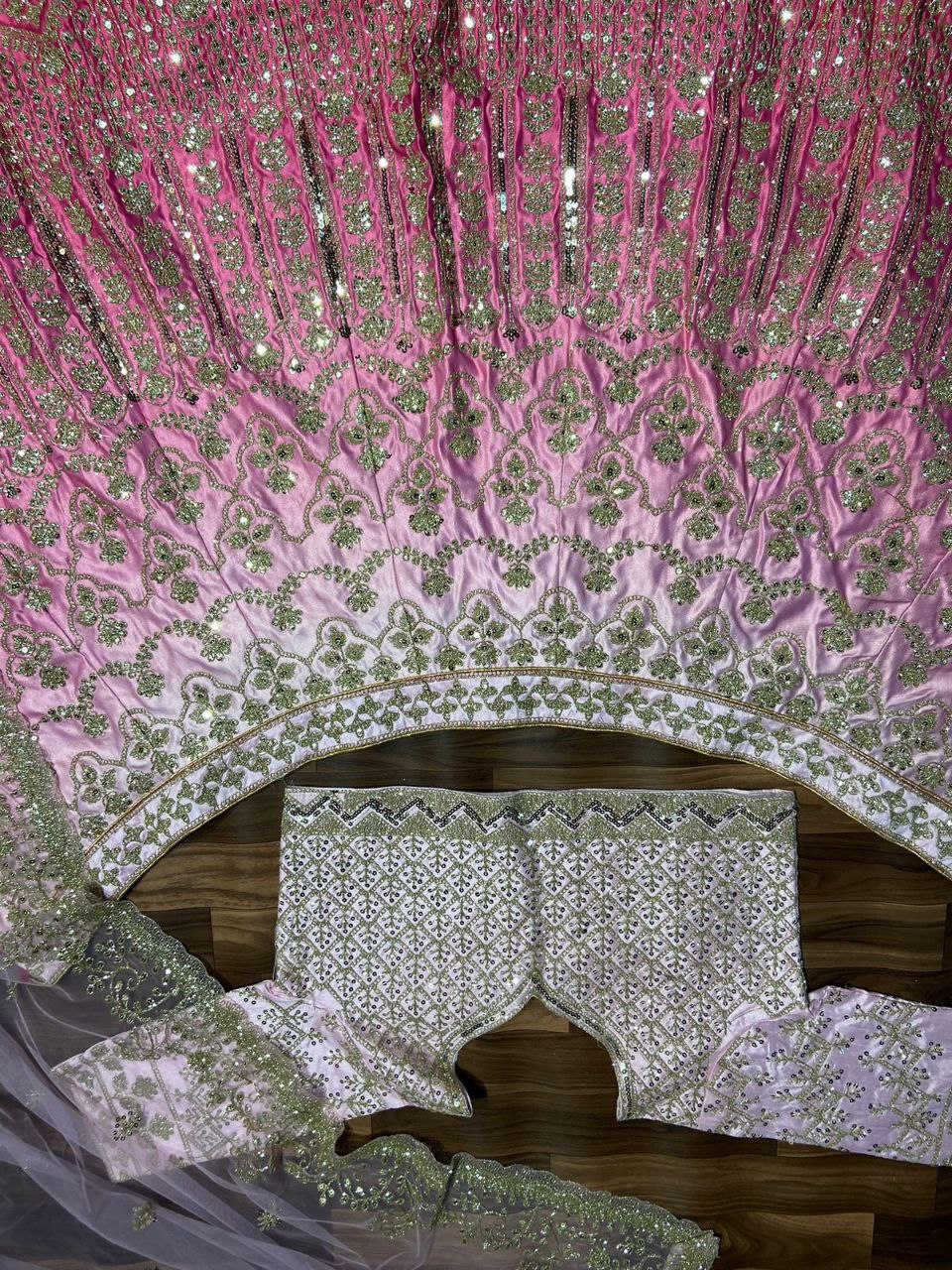 Pink Premium Banarasi Satin Zari Silk Padding Embellished With Premium Coding Lehenga Choli - Inspired | Ready To Wear - qivii