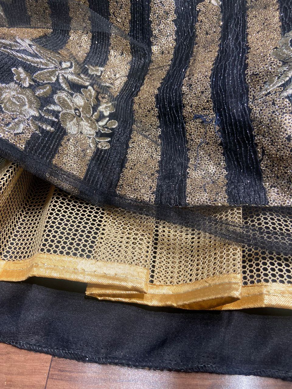 Black Premium Malai Satin Embellished With Heavy Sequins Work , Embroidery Work Lehenga Choli - Inspired | Ready To Wear - qivii