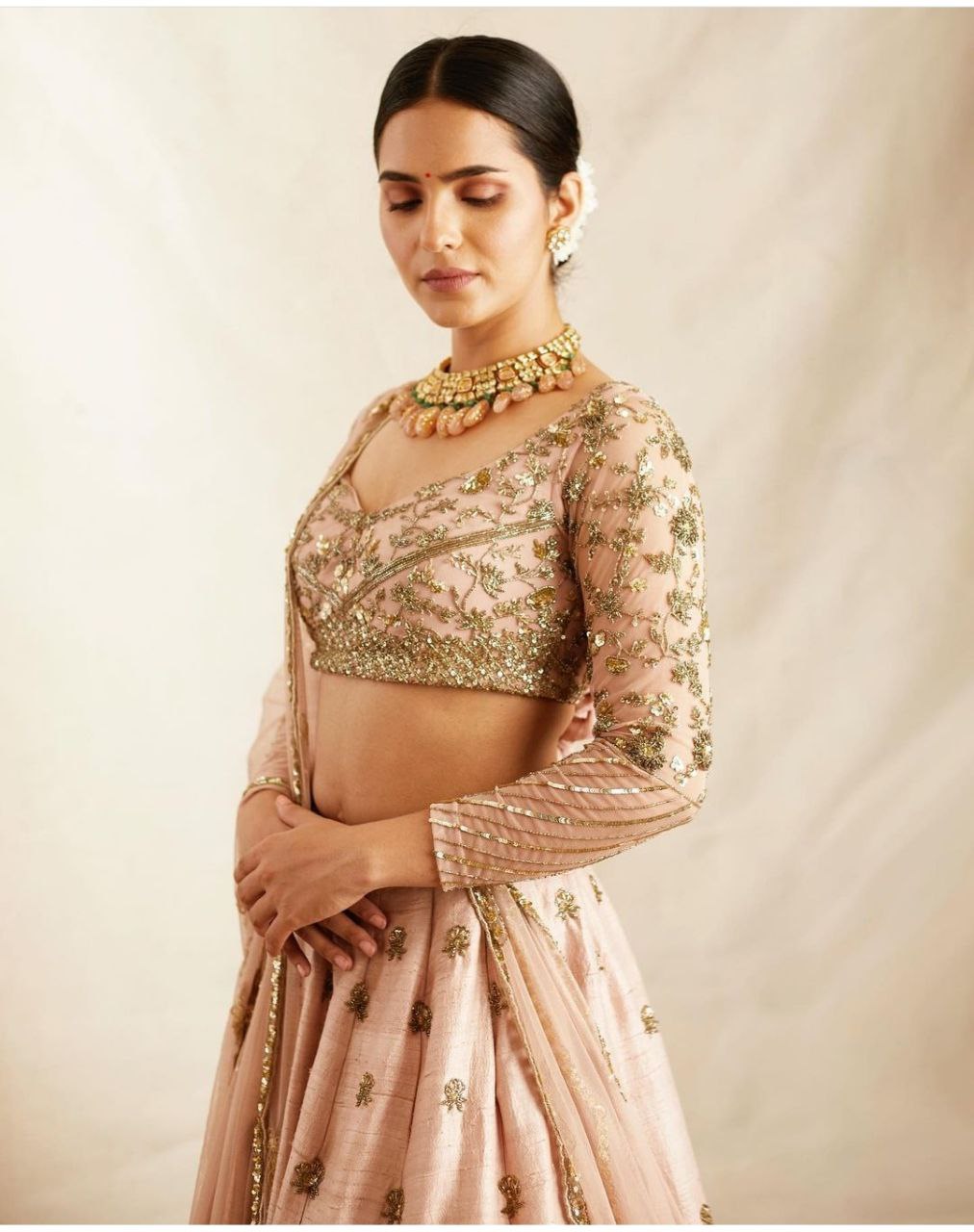 Pink Color Premium Poly Slub Silk Embellished With Beautiful Embroidery,Sequins And Zari Work Lehenga Choli - Inspired | Ready To Wear - qivii