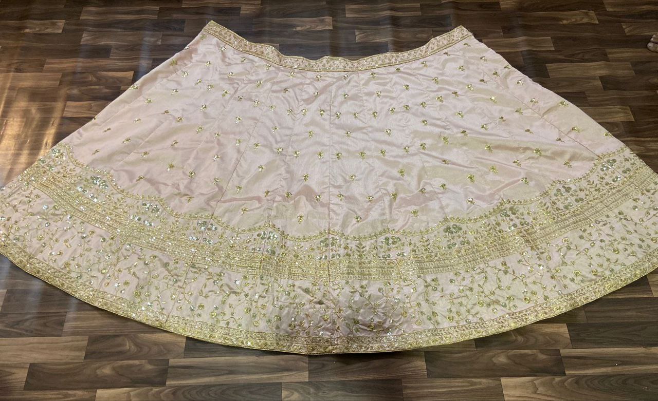 Pink Color Premium Poly Slub Silk Embellished With Beautiful Embroidery,Sequins And Zari Work Lehenga Choli - Inspired | Ready To Wear - qivii