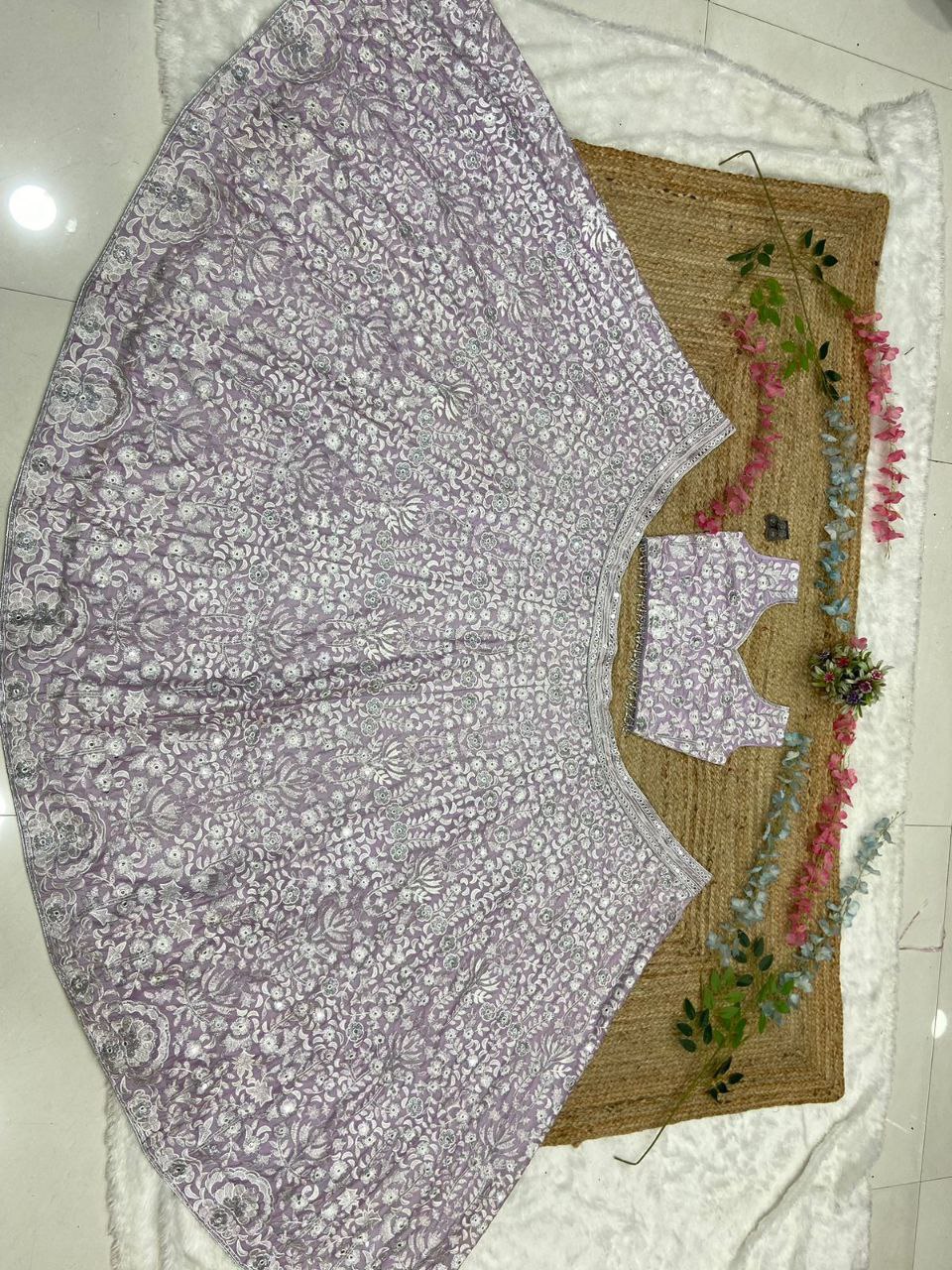 White Premiums Silk Georgette Embellished With Beautiful Whiscose Thread Work And Sequins Work | Ready To Wear - qivii