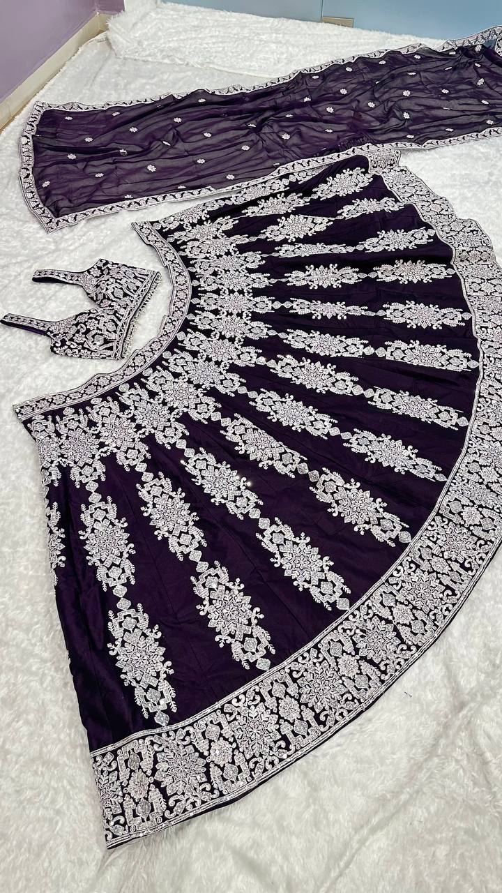 Heavy Kasturi silk lehenga with thread & sequins work - INSPIRED | Ready To Wear - qivii