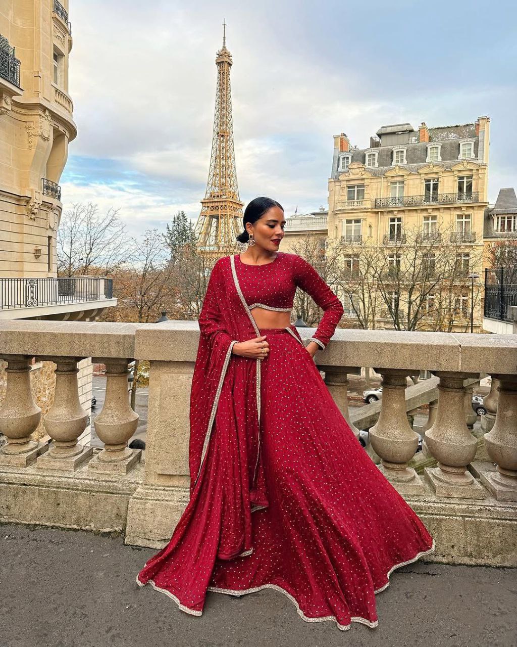 Red Premiums Heavy Chinon Silk Embellished With Beautiful Mukesh Work With Beautiful Heavy Lace Work Lehenga - INSPIRED | Ready To Wear - qivii