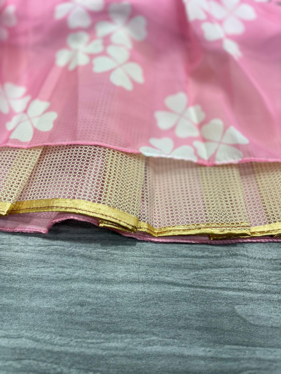 Pink Premium Taby Silk With Beautiful Floral Print With Heavy Cancan Lehenga - INSPIRED | Ready To Wear - qivii