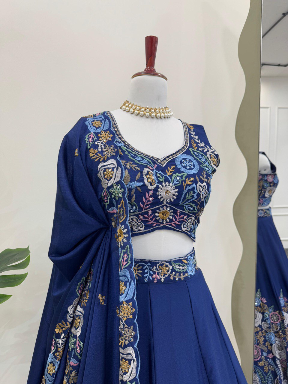Blue Heavy chinon silk thread with Sequnce Lehenga Choli - INSPIRED | Ready To Wear - qivii