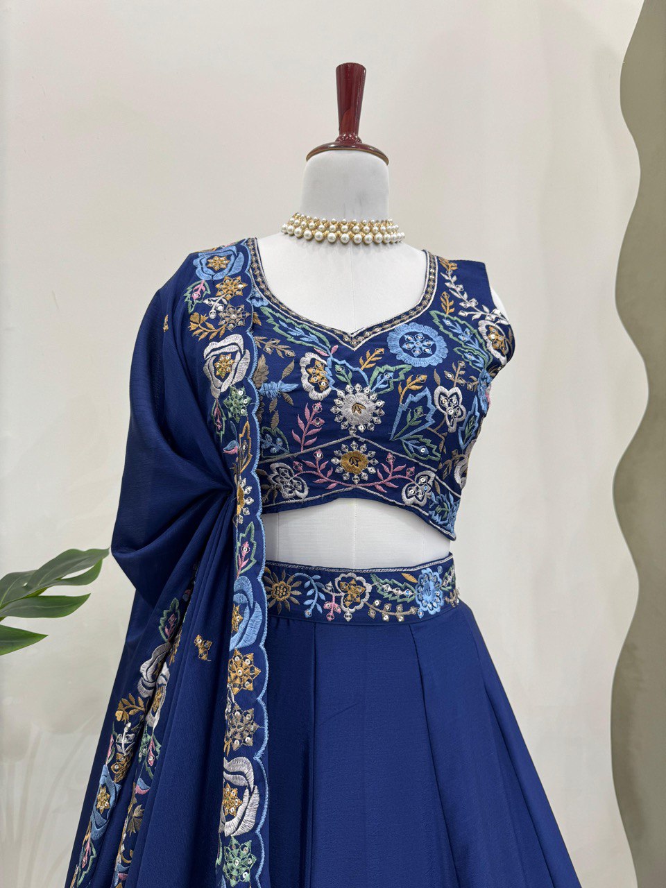 Blue Heavy chinon silk thread with Sequnce Lehenga Choli - INSPIRED | Ready To Wear - qivii