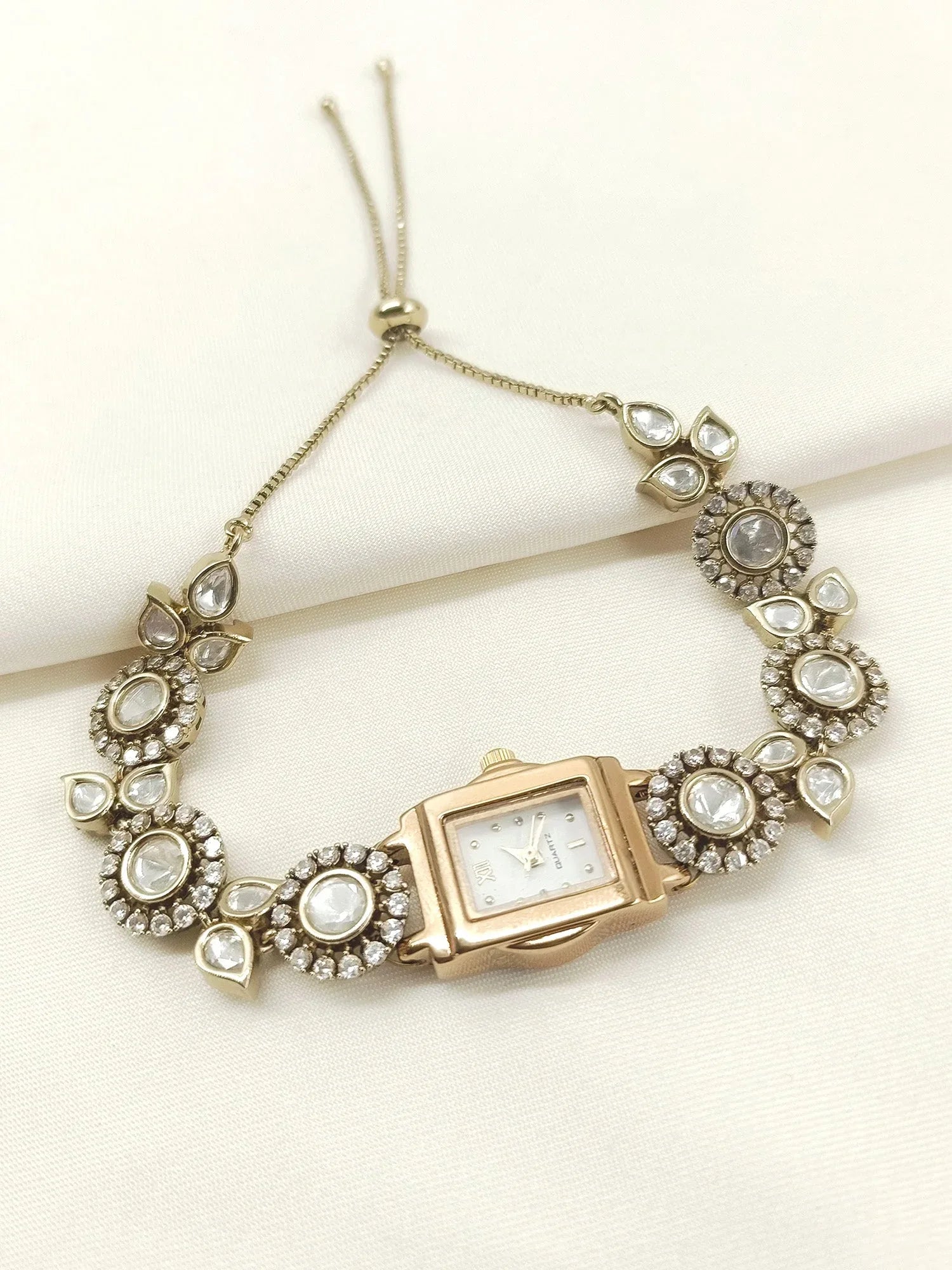 Nazla's Polki AD Stone Watch