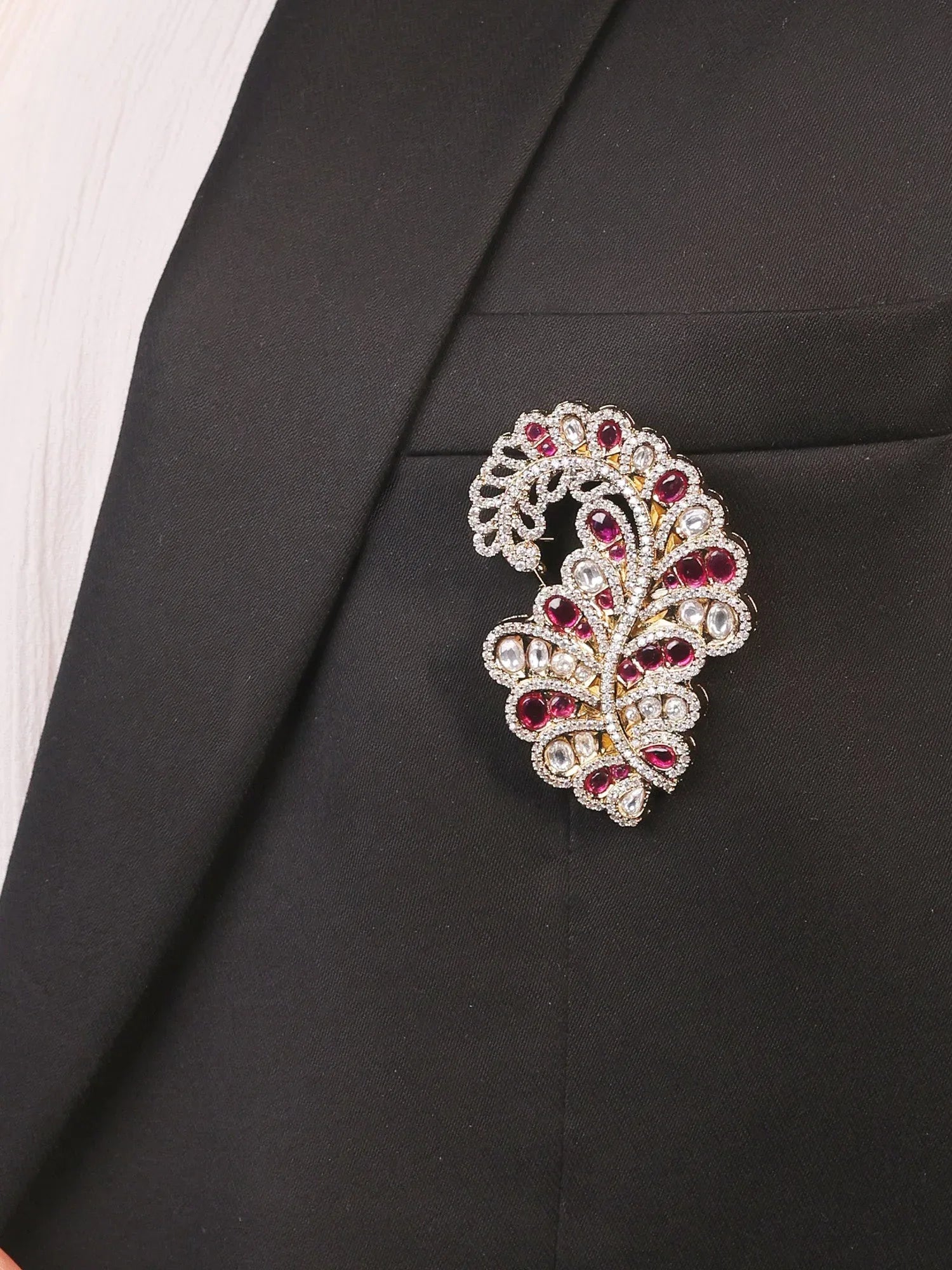 Sarvesh Ruby Men's Brooch
