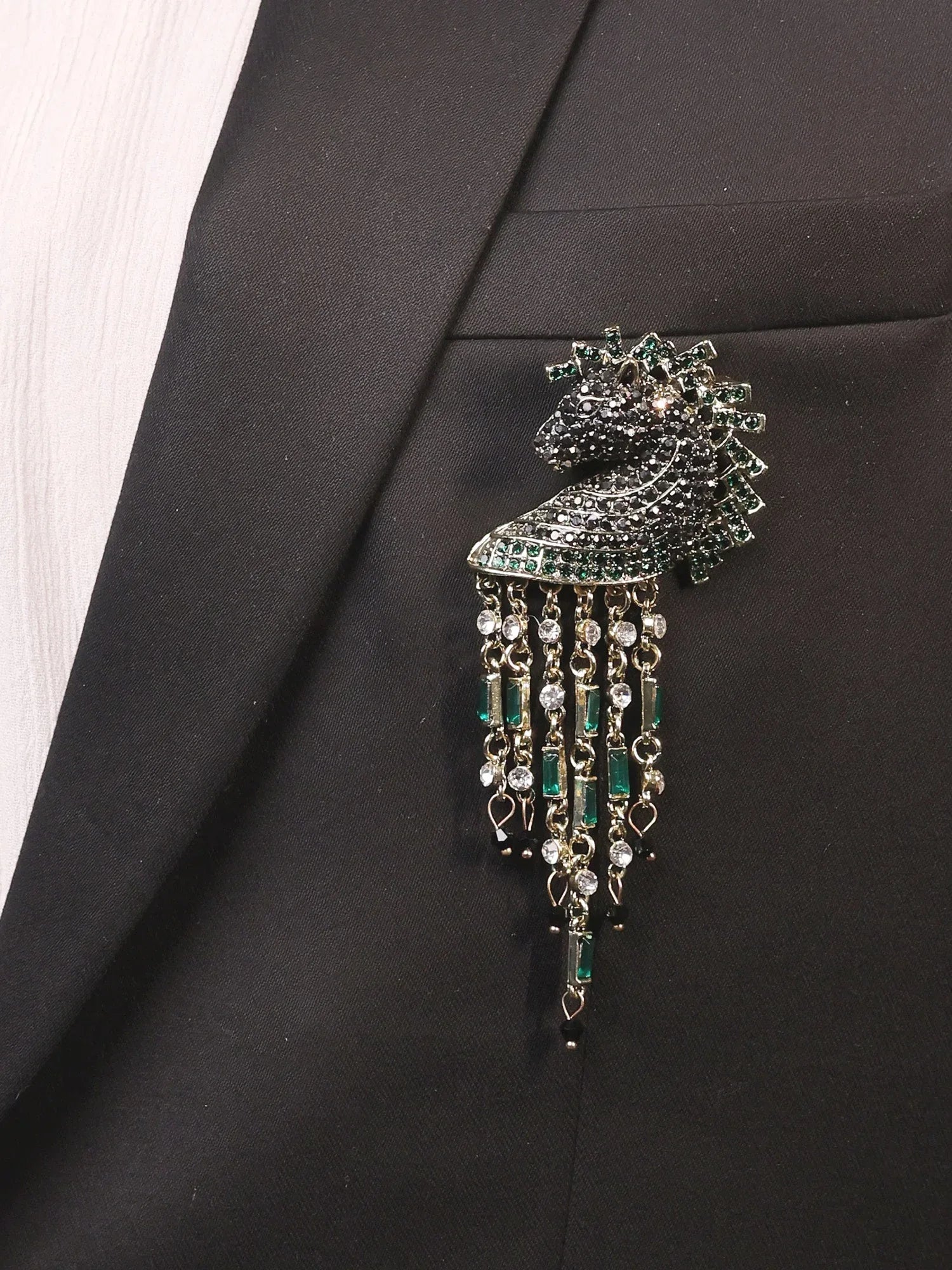 Satyam Green Horse Men's Brooch