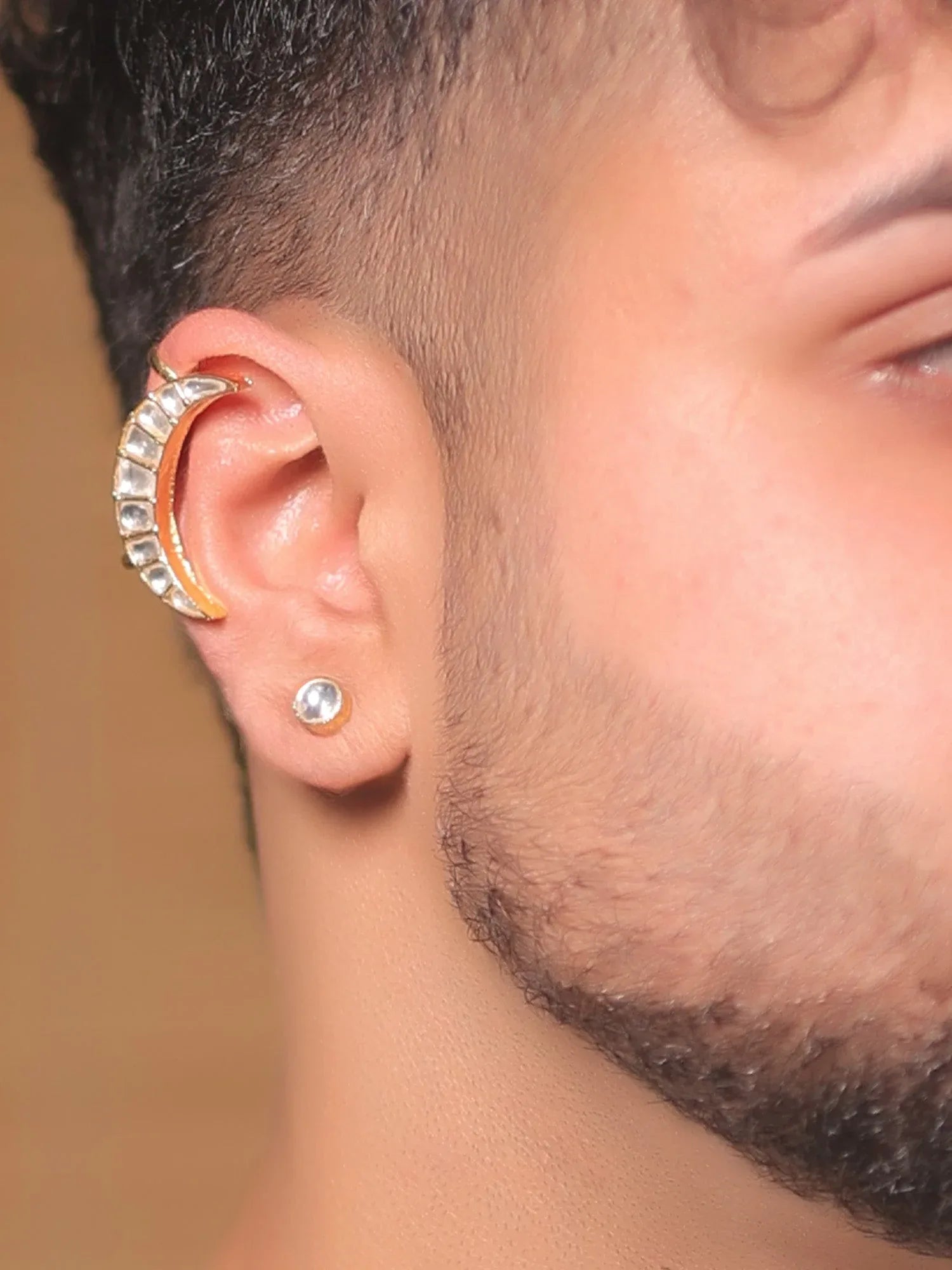 Siddh White Kundan Earcuff With Stud