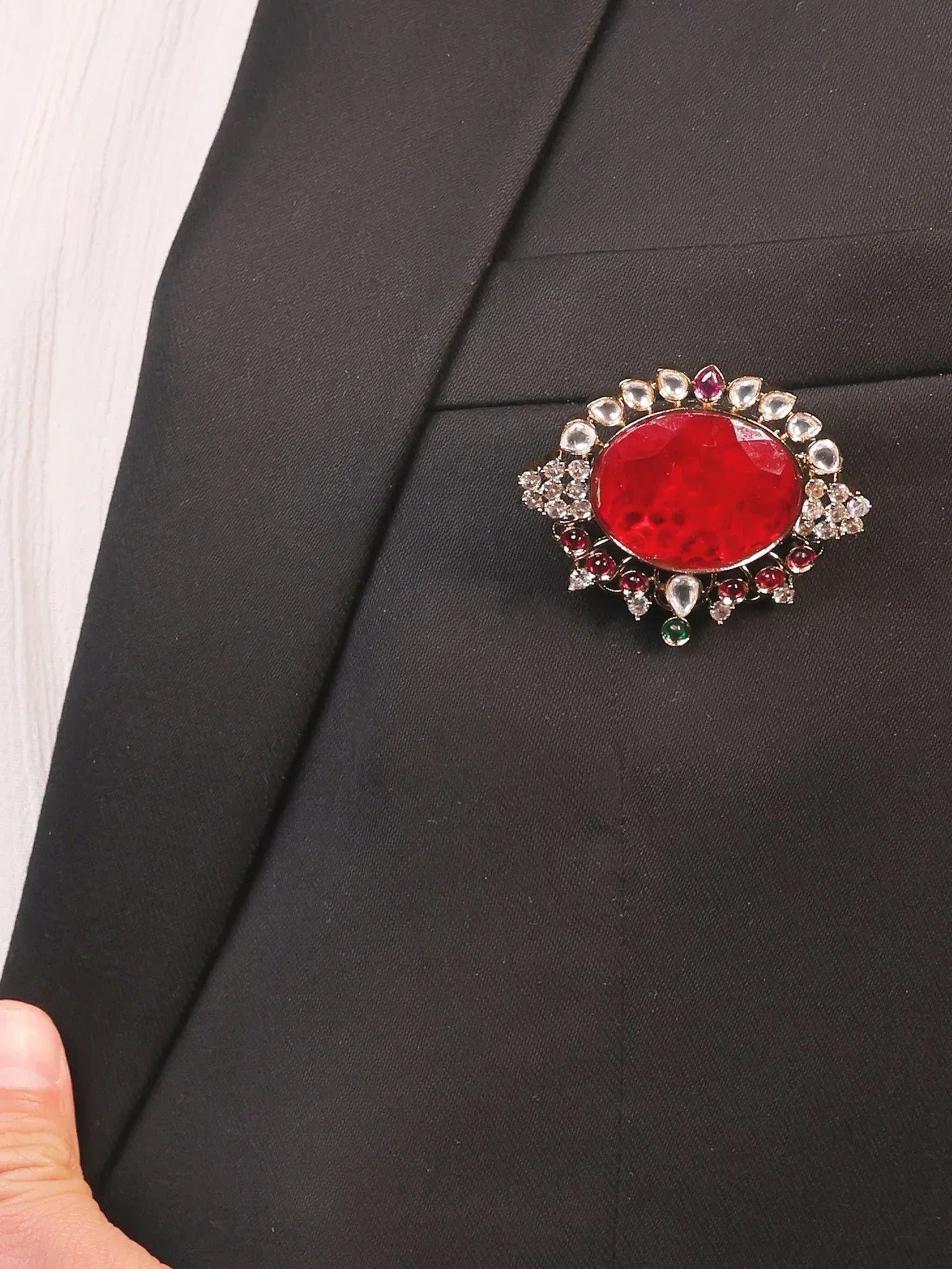 Maanas Ruby Men's Brooch