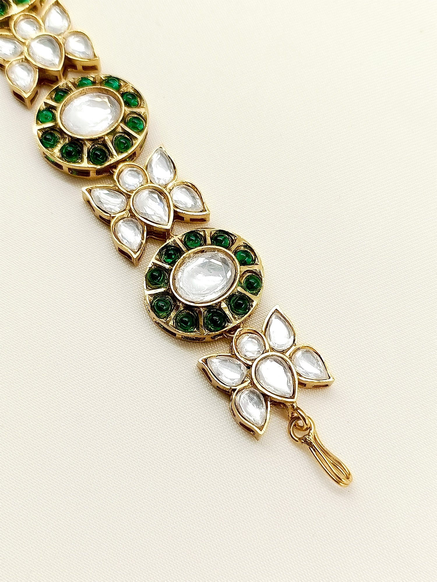 Lajvati Green Kundan Sheeshpatti