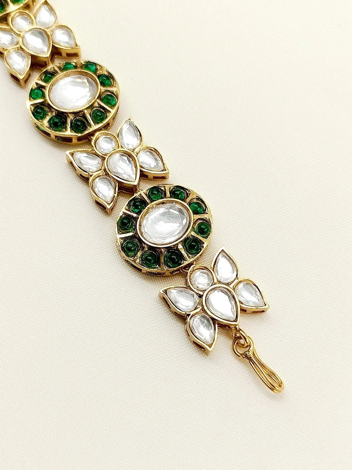 Lajvati Green Kundan Sheeshpatti