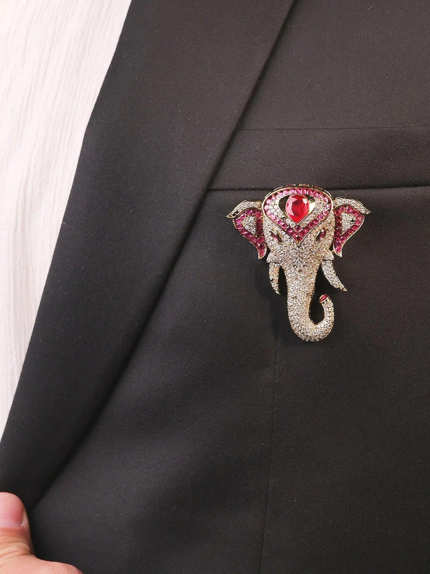 Aarit Ruby Elephant's Brooch
