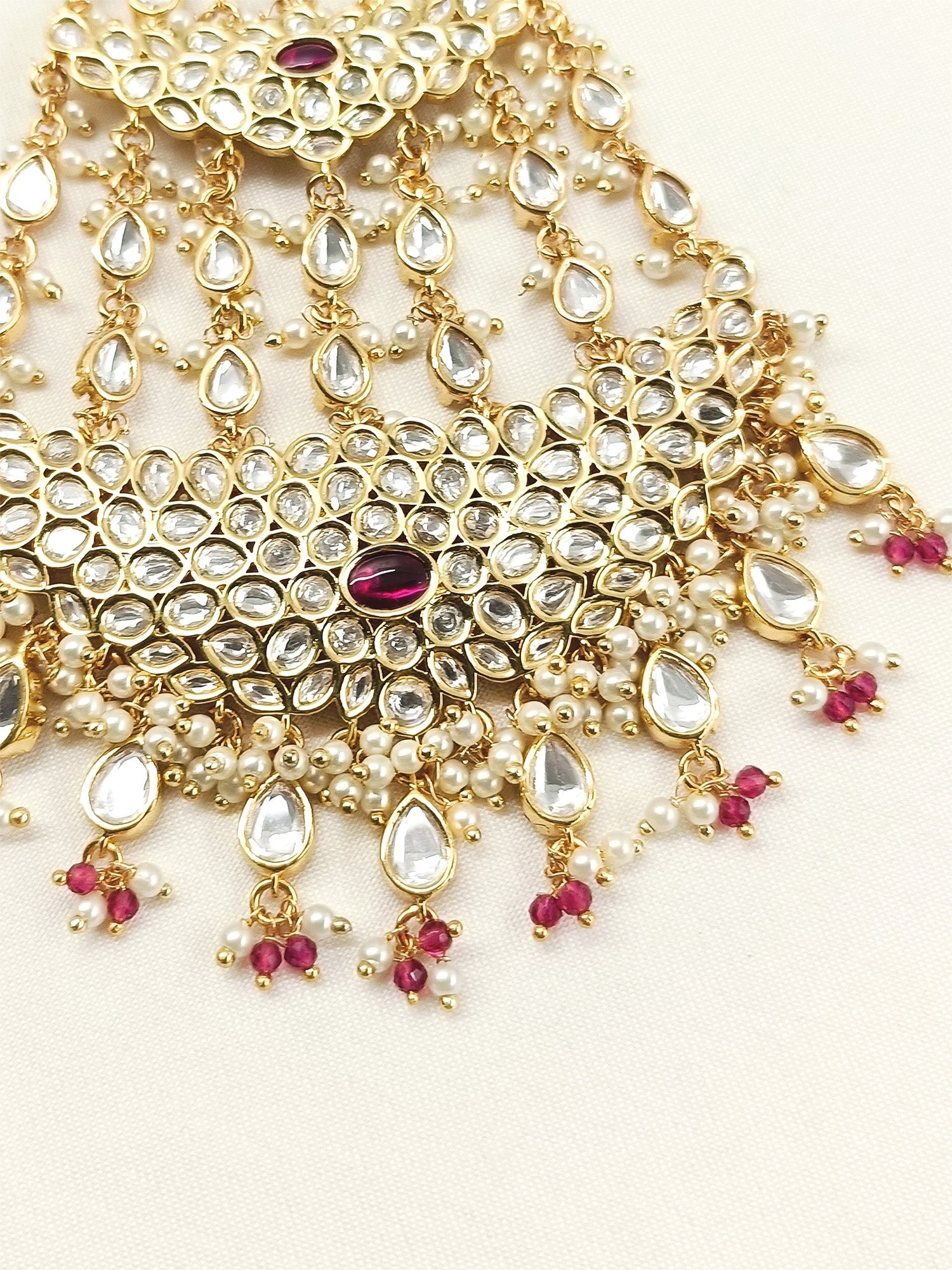 Alwar Maroon Kundan Passa