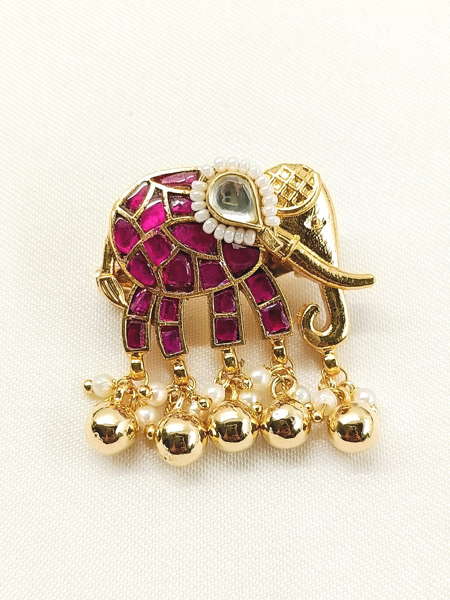 Charity Ruby Elephant Brooch