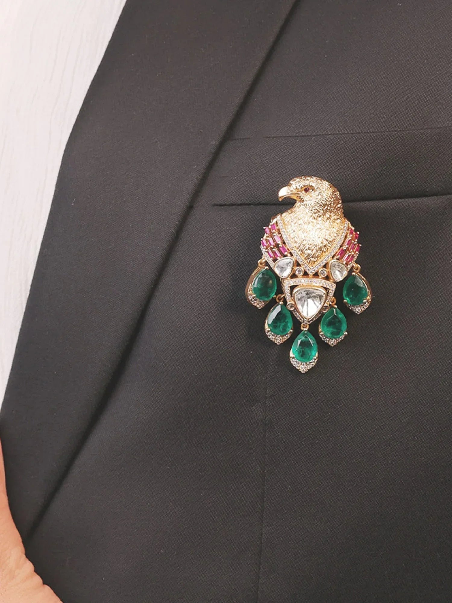 Disuza Green Eagle Brooch