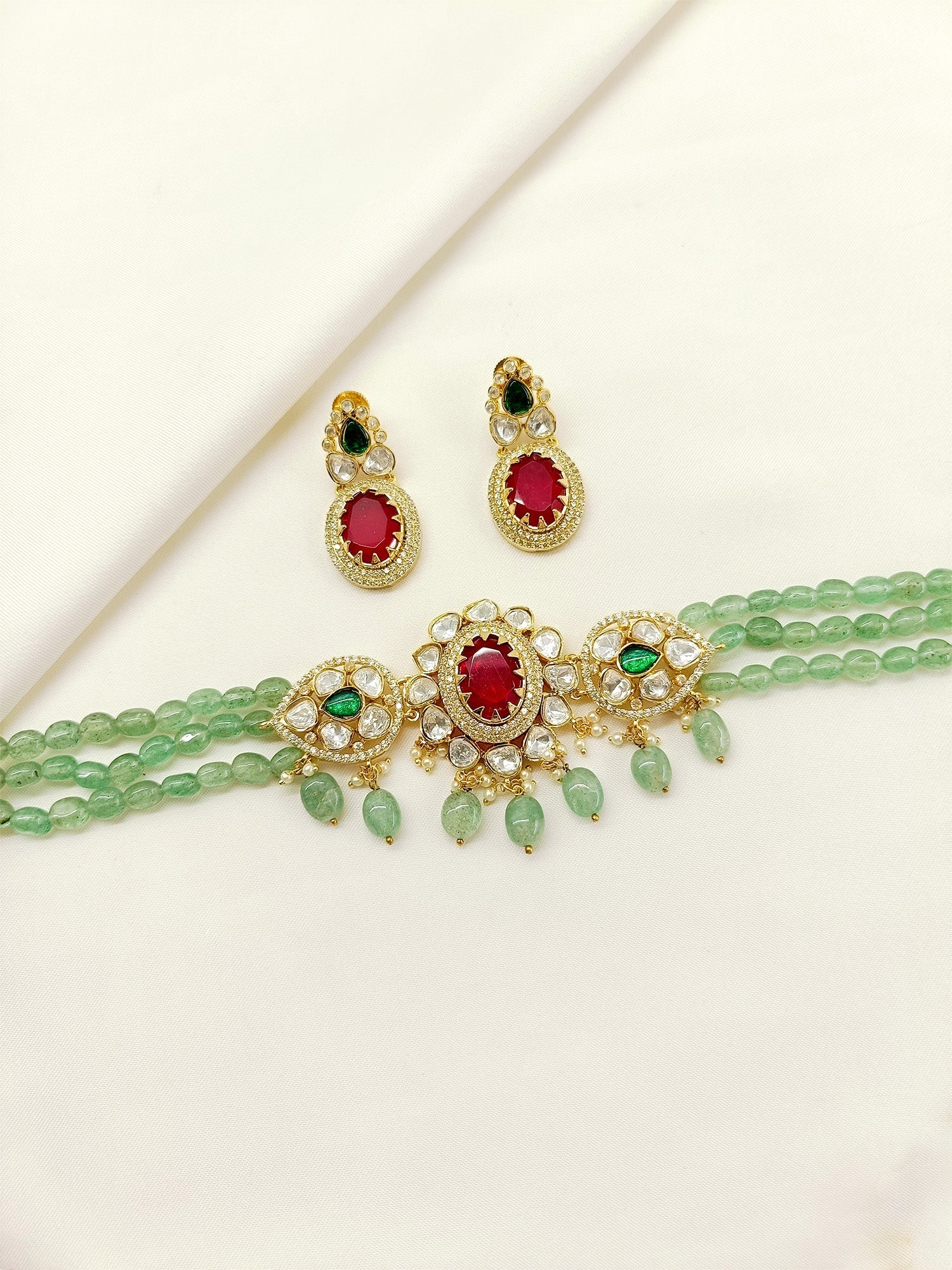 Wardeen R&G Kundan Choker Set